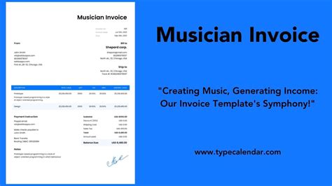 FREE Musician Invoice Templates (Word, Excel, PDF).
